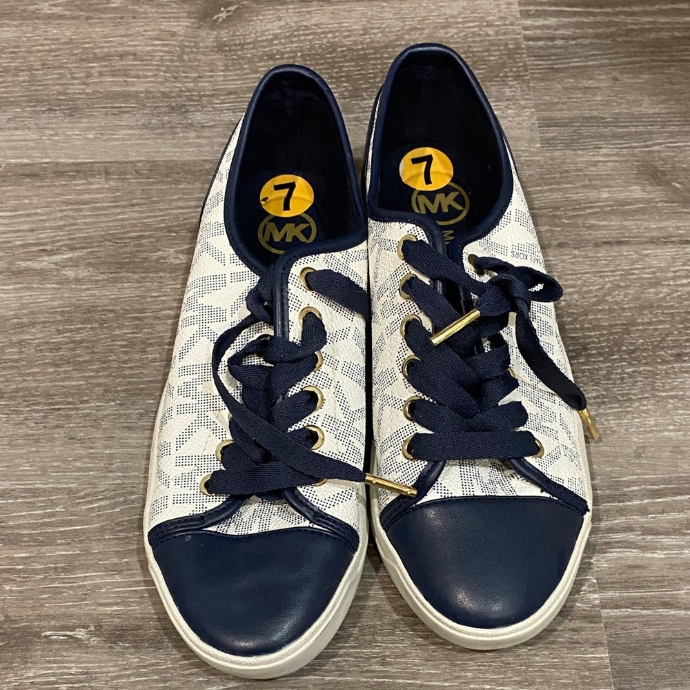 Women’s Michael Kors Navy and White Slip-On Shoes
